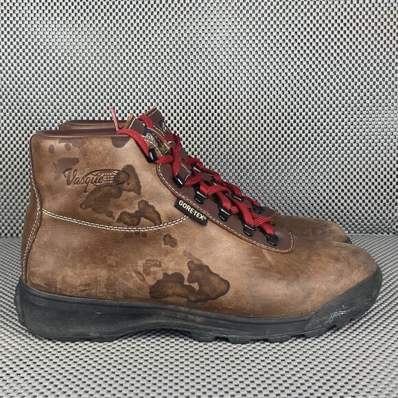 Vasque Gore-Tex Boots Mens 11 W Brown Leather Hiking Boots Lace Up Outdoors - Picture 1 of 14